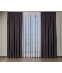 Soft Kadife Fon Perde 90 cm Eninde Sık Pile