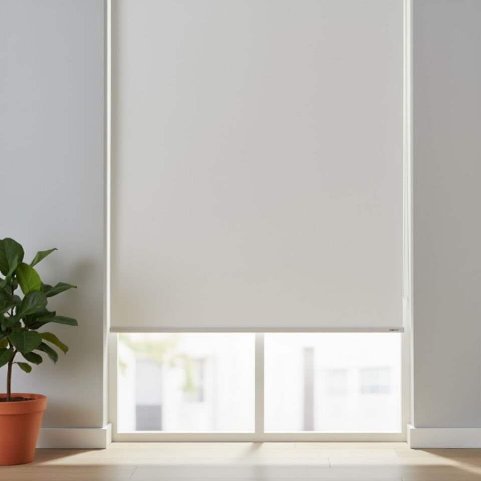 Düz Blackout Karartma Stor Perde Kırık Beyaz