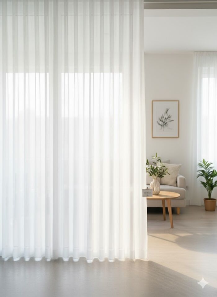 Taç Lufian Ttm Düz Tül Perde Etek Kurşunlu Kırık Beyaz Sık Pile