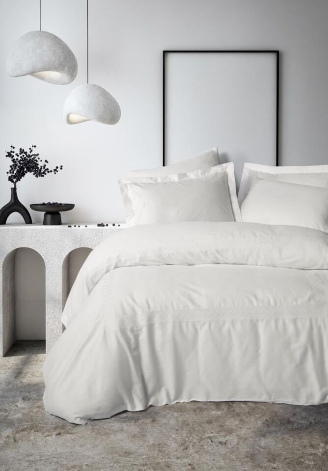 CottonBox Brode Galant Beyaz Çift Kişilik Nevresim Takımı