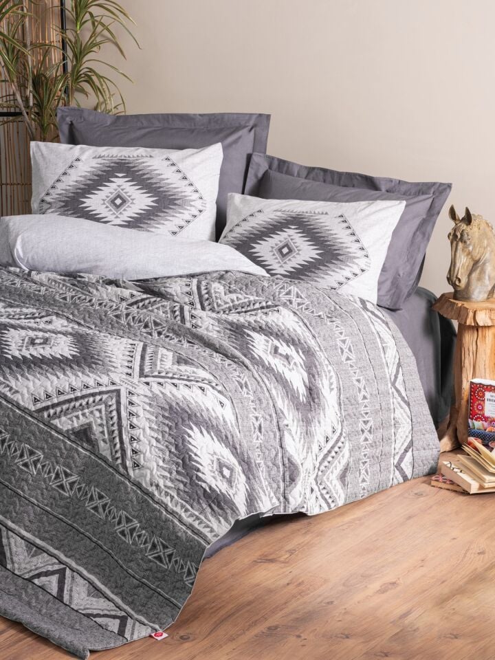 CottonBox Ethnic Delos Antrasit Çift Kişilik Nevresim Takımı