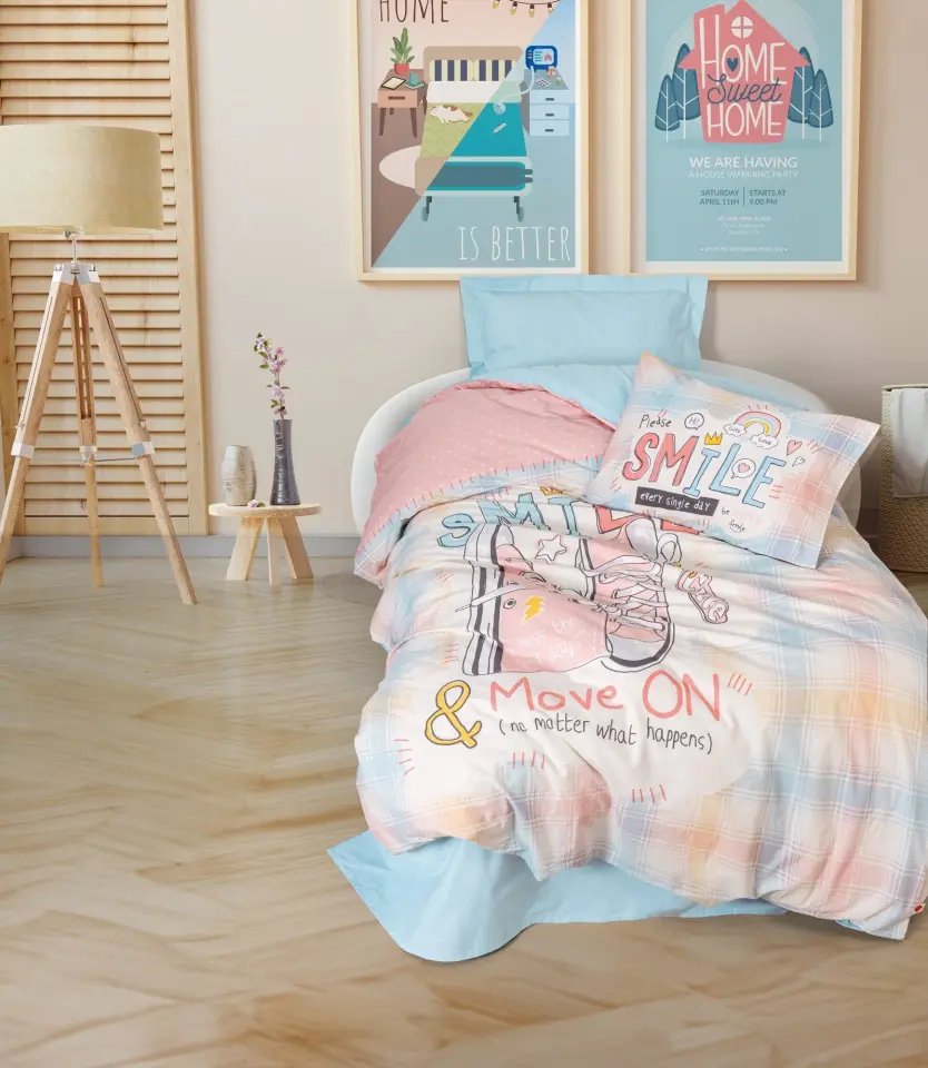 CottonBox Girls&Boys Smile Mint Tek Kişilik Nevresim Takımı