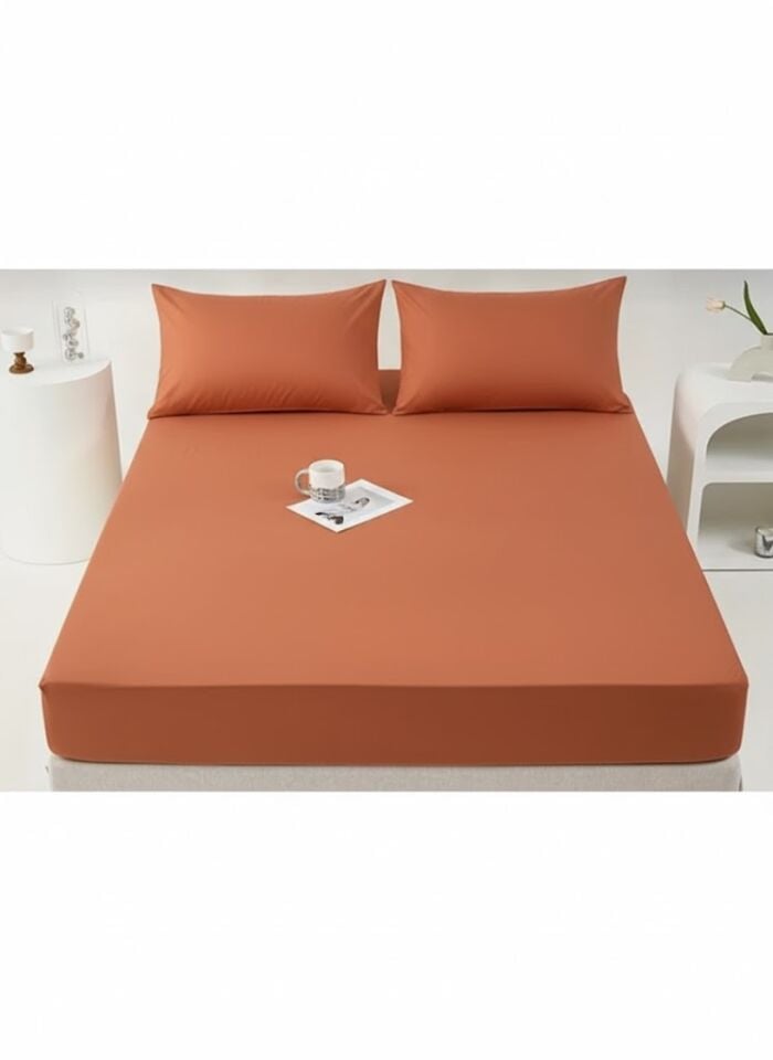 %100 Pamuk Lastikli ve Yastıklı Kiremit Çarşaf