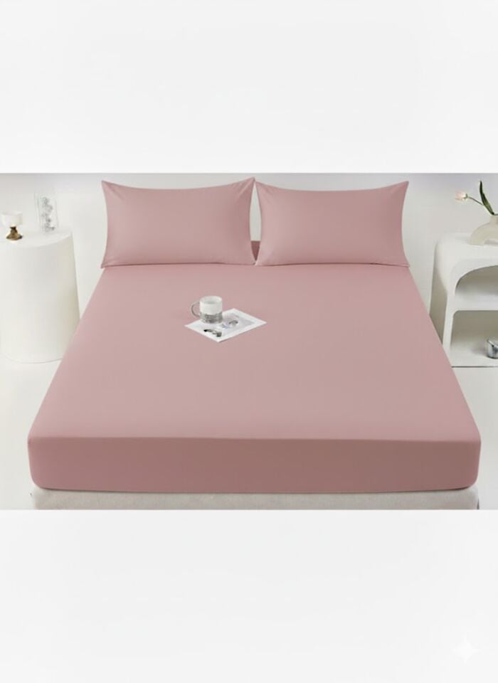 %100 Pamuk Lastikli ve Yastıklı Pudra Çarşaf