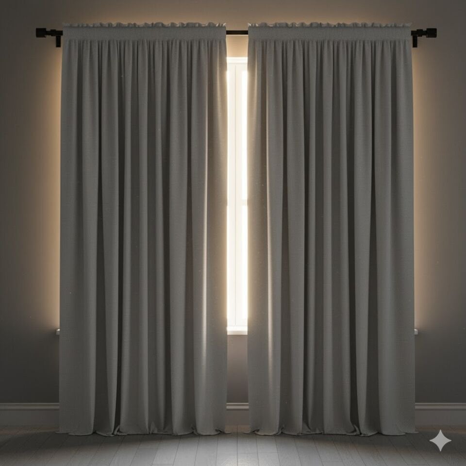 %100 Blackout Karartma Kumaş Perde Gri