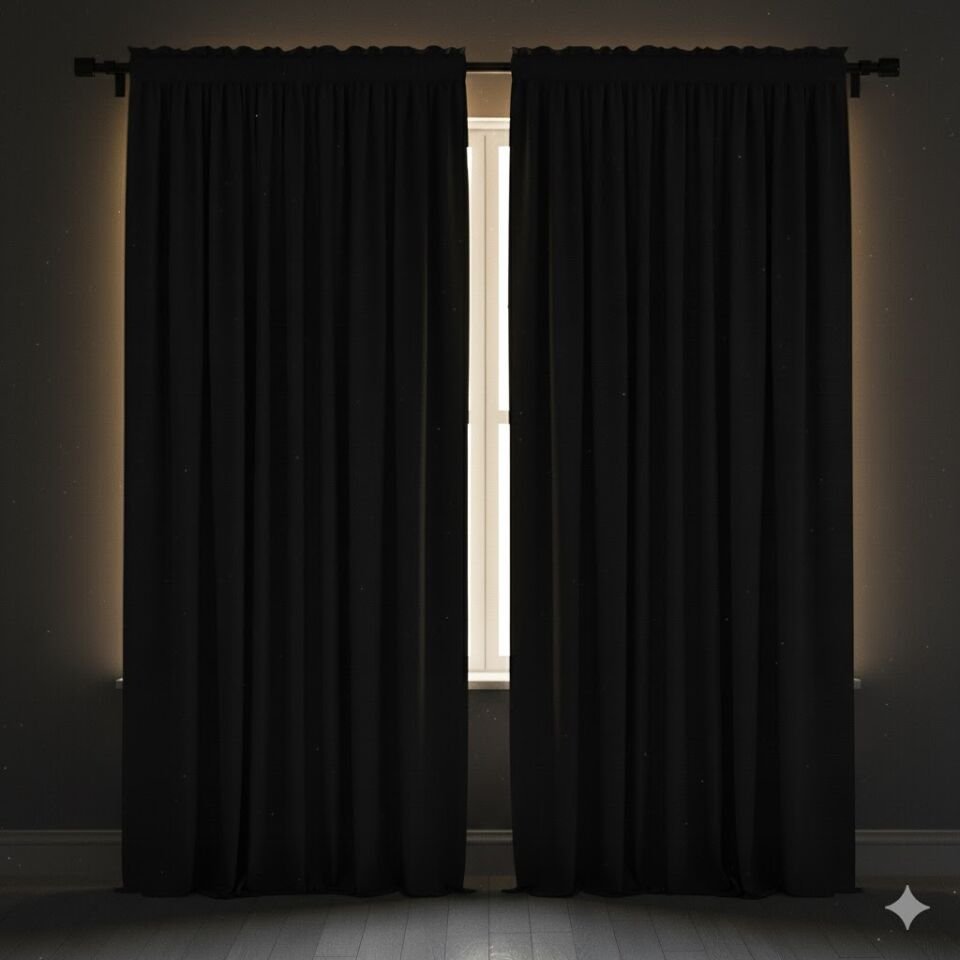 %100 Blackout Karartma Kumaş Perde Siyah