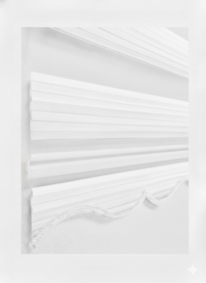 Geniş Plise Dilimli Zebra Perde Ekru