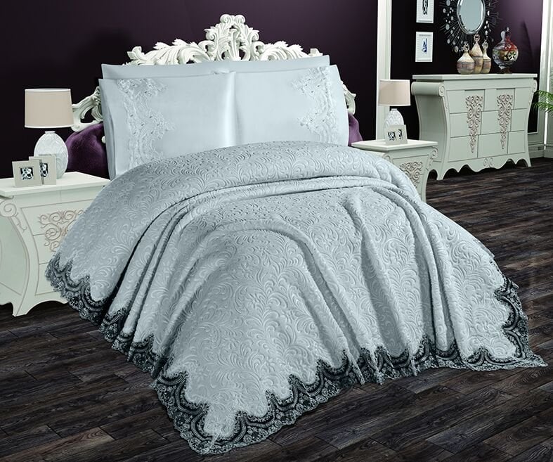 Decoletto Happy  6 Parça Battaniye Gri Gelin Seti