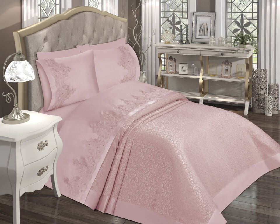 Decoletto Paris Pudra Çift Kişilik Pike Takımı