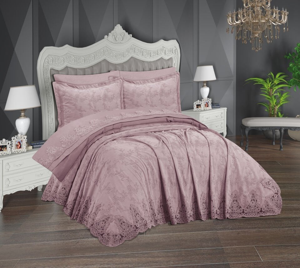 Decoletto Ege Pudra Çift Kişilik Pike Takımı