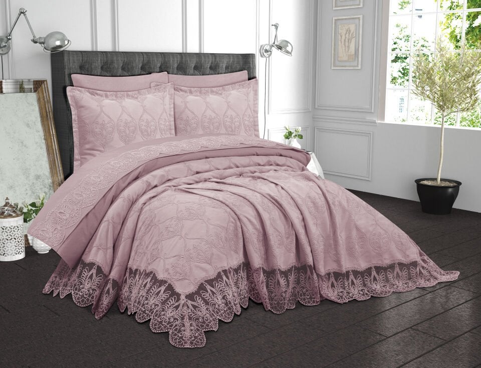 Decoletto Kapadokya Pudra Çift Kişilik Pike Takımı