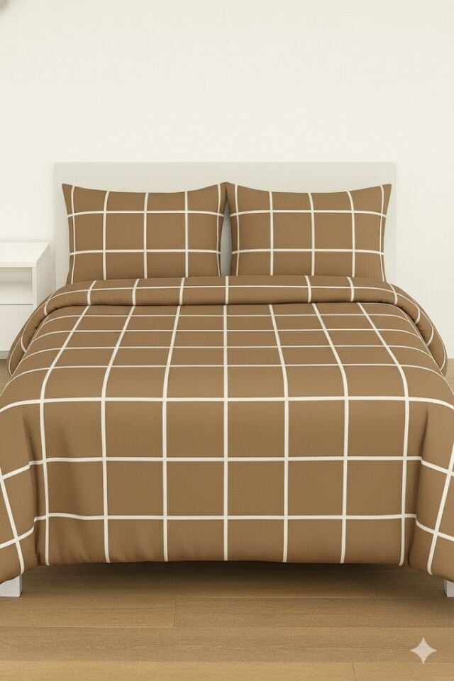 Mis Home %100 Pamuklu Çift Kişilik Nevresim Takımı Gölge Kahve