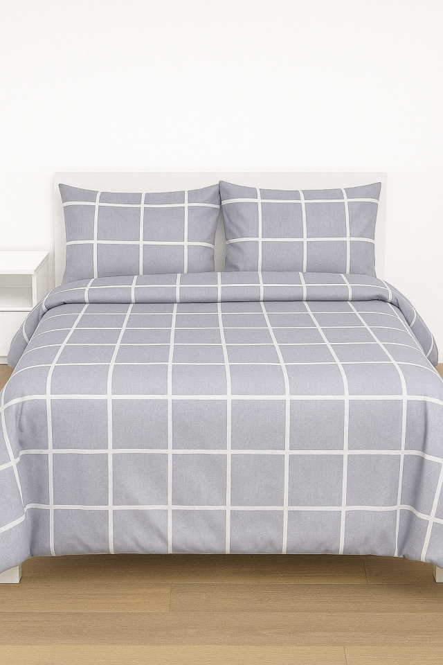 Mis Home %100 Pamuklu Çift Kişilik Nevresim Takımı Gölge Gri