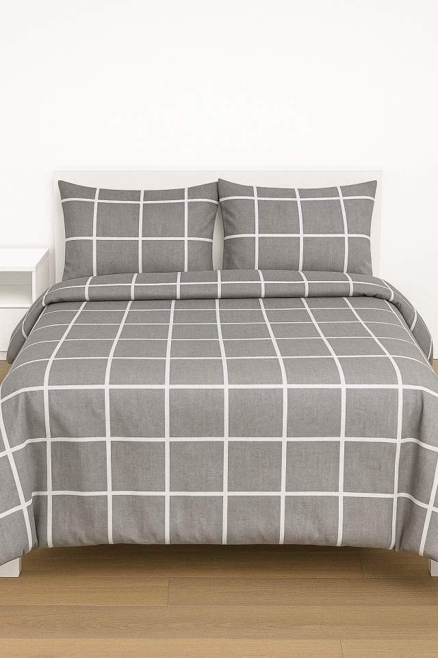 Mis Home %100 Pamuklu Çift Kişilik Nevresim Takımı Gölge Füme