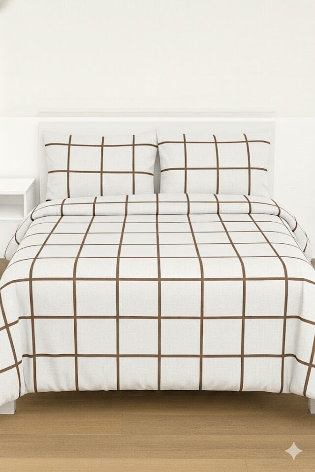 Mis Home %100 Pamuklu Çift Kişilik Nevresim Takımı Berrak Kahve