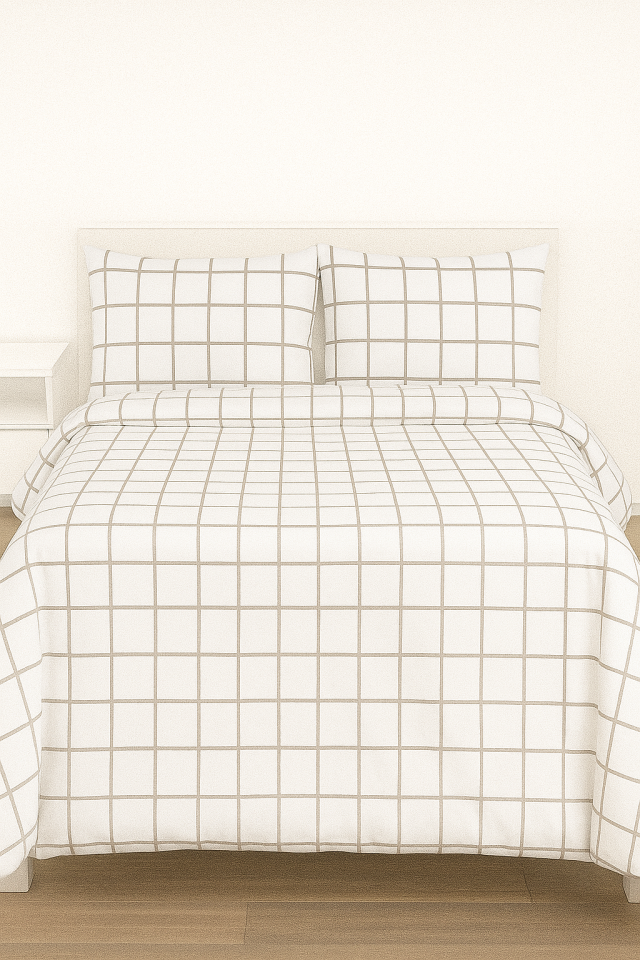 Mis Home %100 Pamuklu Çift Kişilik Nevresim Takımı Berrak Bej