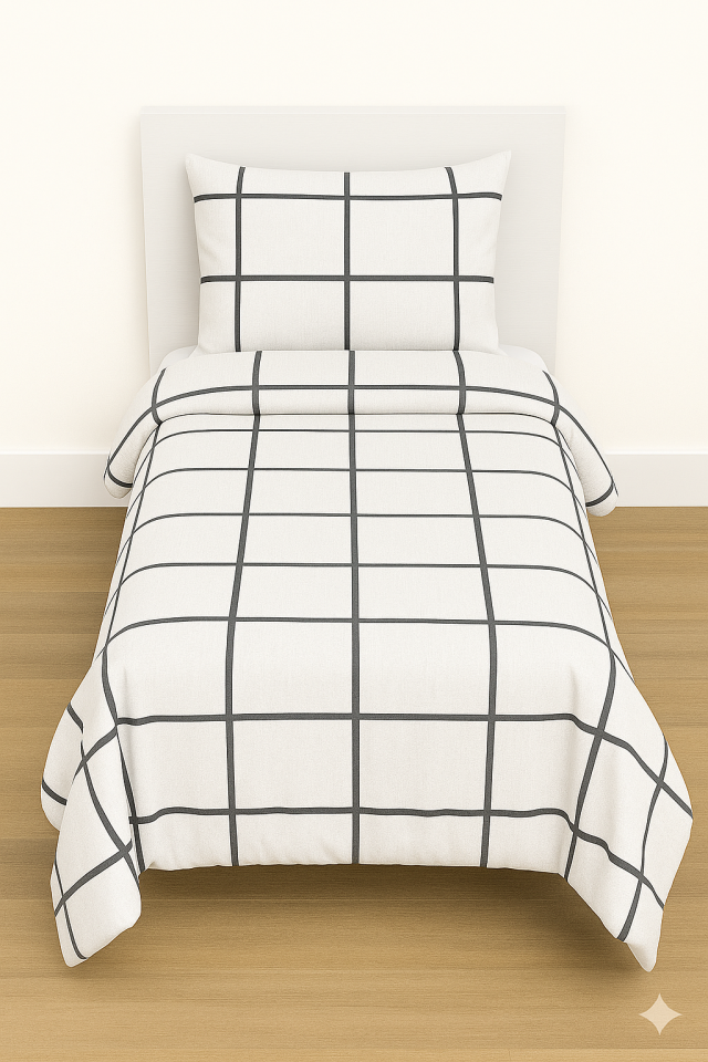 Mis Home %100 Pamuklu Tek Kişilik Nevresim Takımı Berrak Antrasit