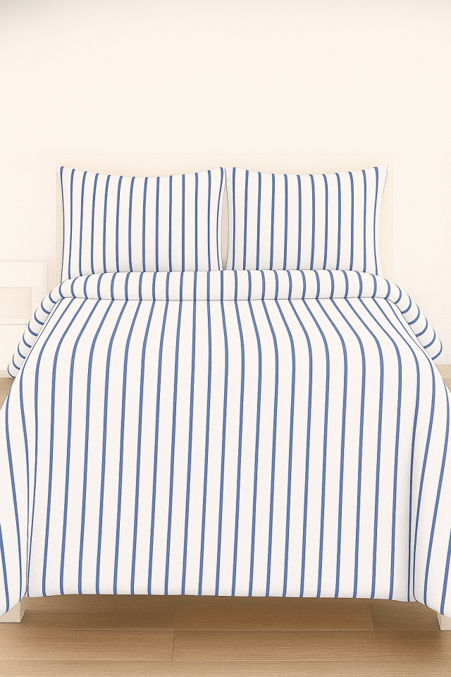 Mis Home %100 Pamuklu Çift Kişilik Nevresim Takımı Ufuk Gece Mavisi