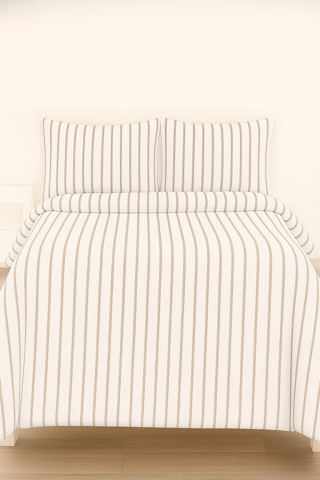 Mis Home %100 Pamuklu Çift Kişilik Nevresim Takımı Ufuk Bej