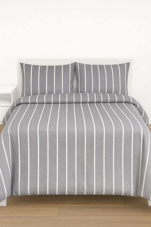 Mis Home %100 Pamuklu Çift Kişilik Nevresim Takımı Akış Füme