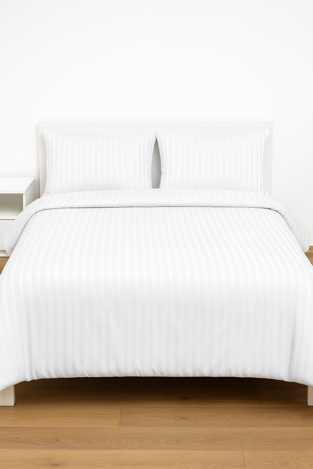 Mis Home %100 Pamuk Saten Çift Kişilik Nevresim Takımı Zarif Ekru