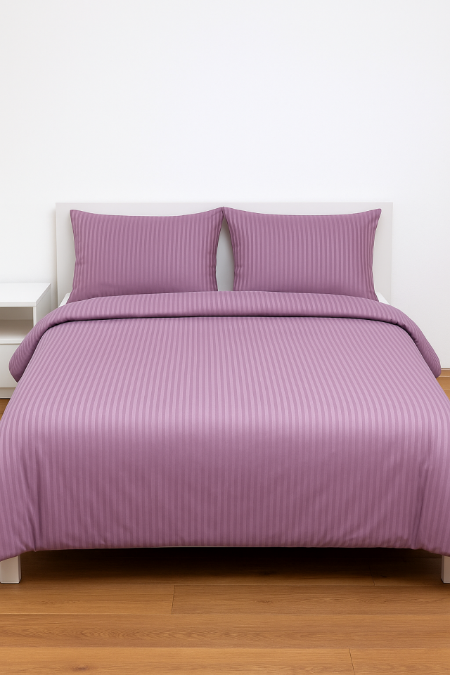 Mis Home %100 Pamuk Saten Çift Kişilik Nevresim Takımı Zarif Mürdüm