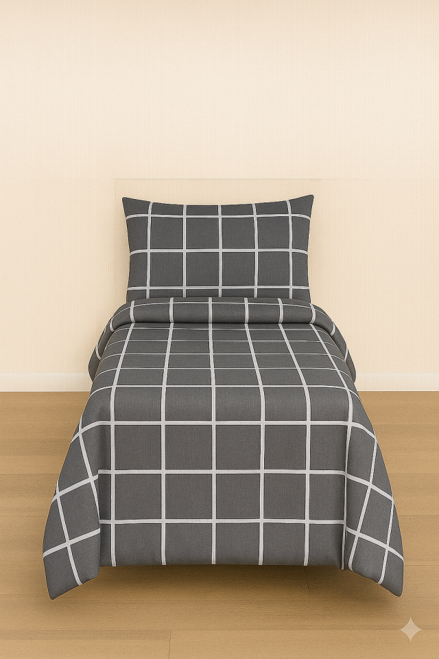 Mis Home %100 Pamuklu Tek Kişilik Nevresim Takımı Gölge Antrasit