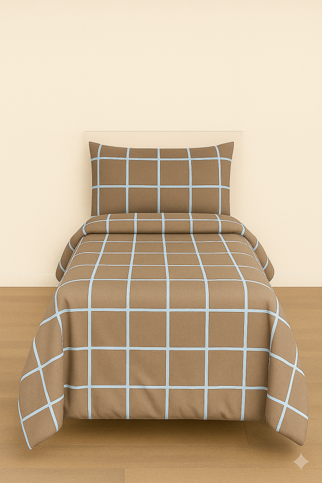 Mis Home %100 Pamuklu Tek Kişilik Nevresim Takımı Gölge Bej