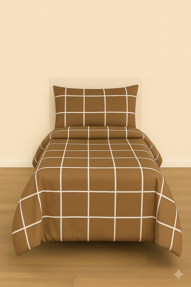 Mis Home %100 Pamuklu Tek Kişilik Nevresim Takımı Gölge Kahve