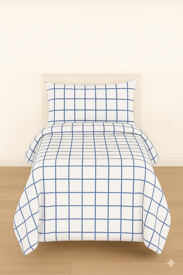 Mis Home %100 Pamuklu Tek Kişilik Nevresim Takımı Berrak Antrasit Gece Mavisi