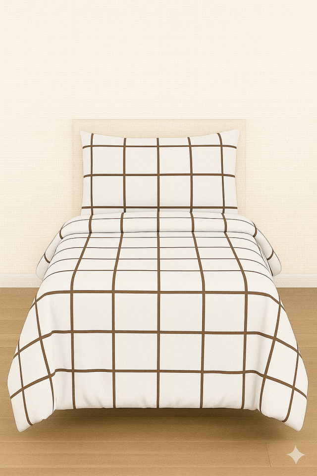 Mis Home %100 Pamuklu Tek Kişilik Nevresim Takımı Berrak Kahve