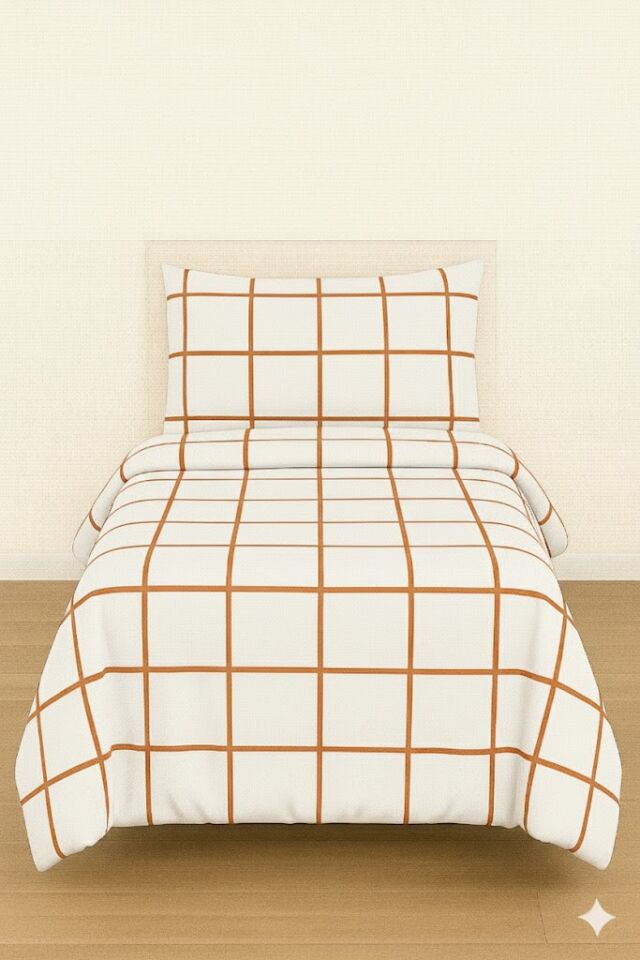 Mis Home %100 Pamuklu Tek Kişilik Nevresim Takımı Berrak Antrasit Kiremit