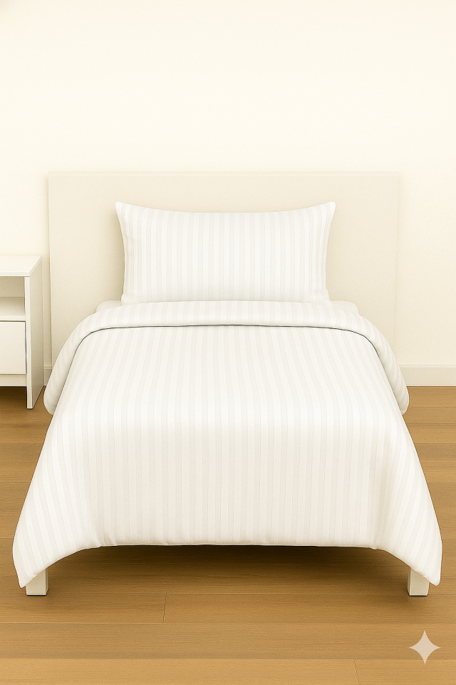 Mis Home %100 Pamuk Saten Tek Kişilik Nevresim Takımı Zarif Ekru