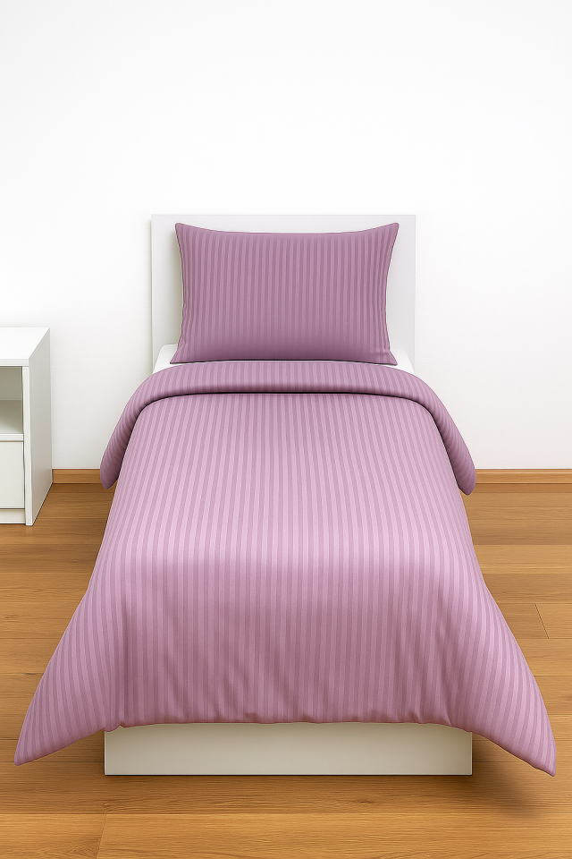 Mis Home %100 Pamuk Saten Tek Kişilik Nevresim Takımı Zarif Mürdüm