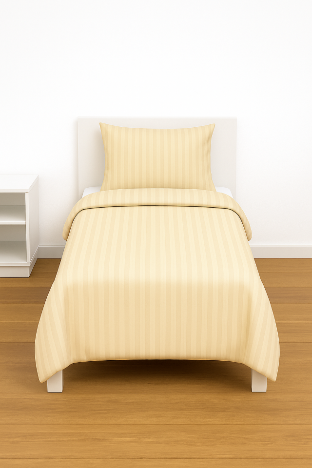 Mis Home %100 Pamuk Saten Tek Kişilik Nevresim Takımı Zarif Krem