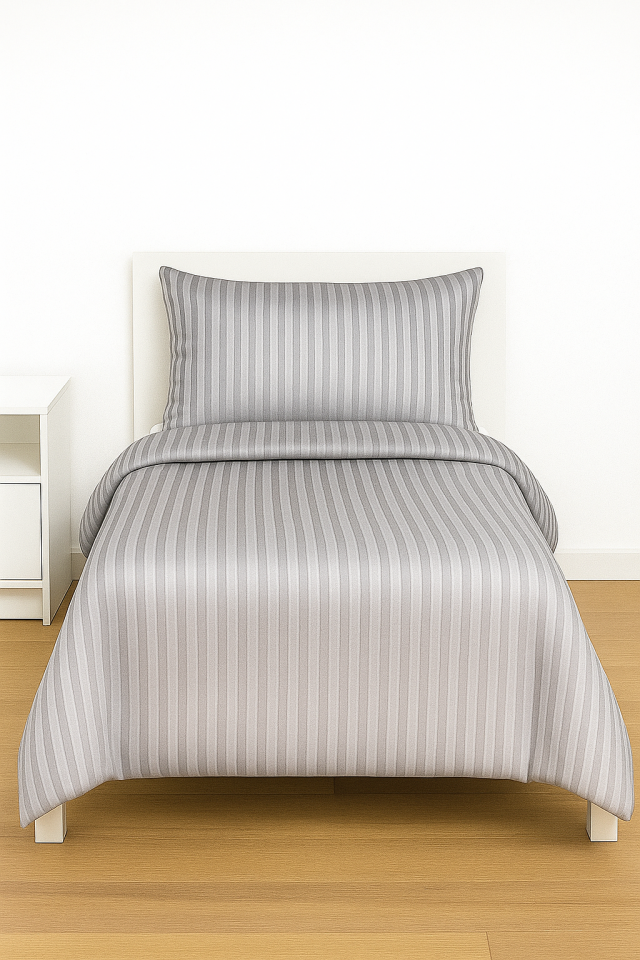 Mis Home %100 Pamuk Saten Tek Kişilik Nevresim Takımı Zarif Füme