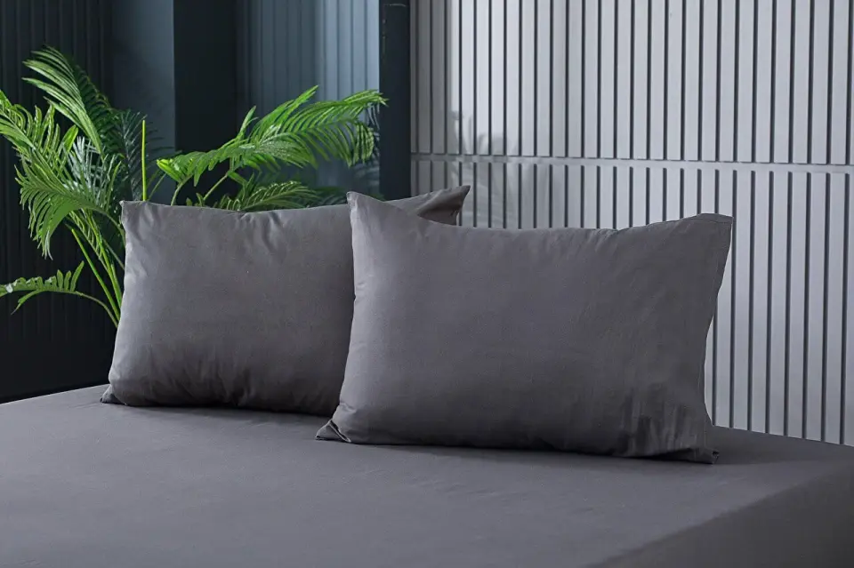 %100 Pamuk 50X70 Yastık Yüzü Antrasit