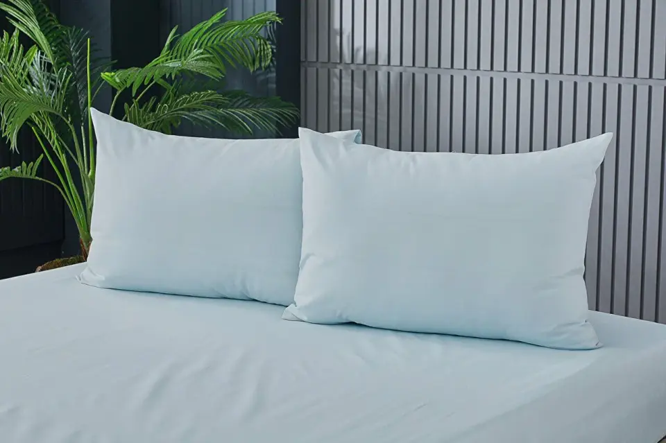 %100 Pamuk 50X70 Yastık Yüzü Buz Mavisi