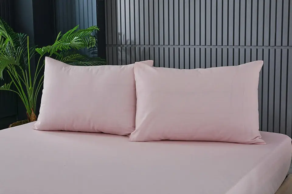 %100 Pamuk 50X70 Yastık Yüzü Koyu Pudra
