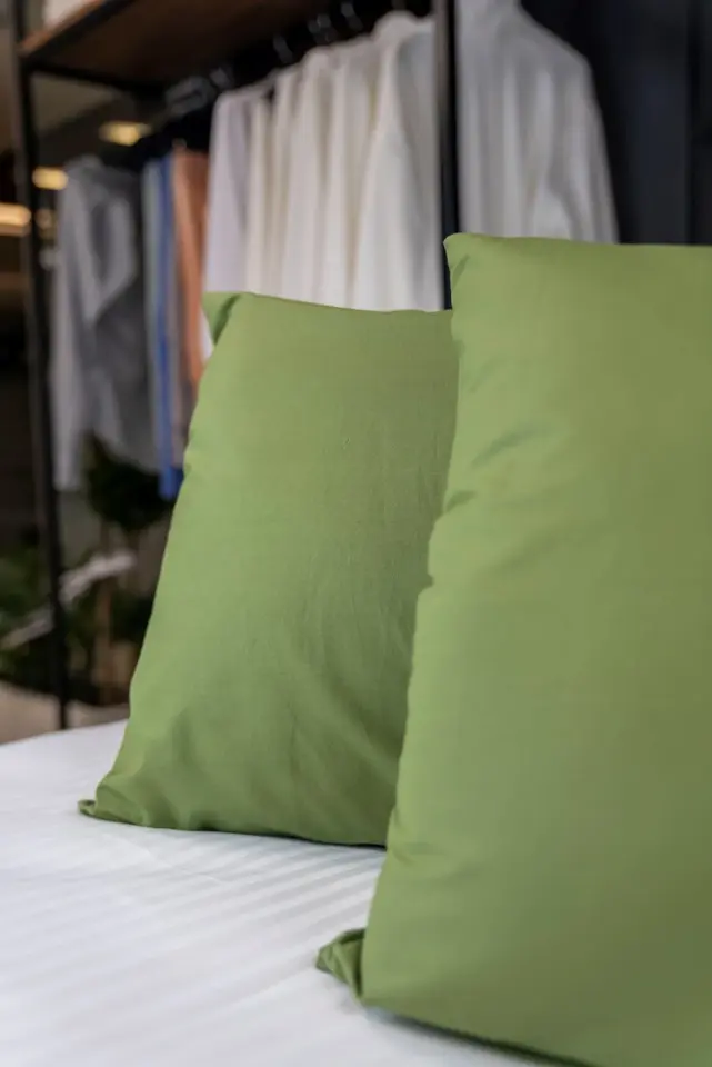 %100 Pamuk 50X70 Yastık Yüzü K Toz Yeşil