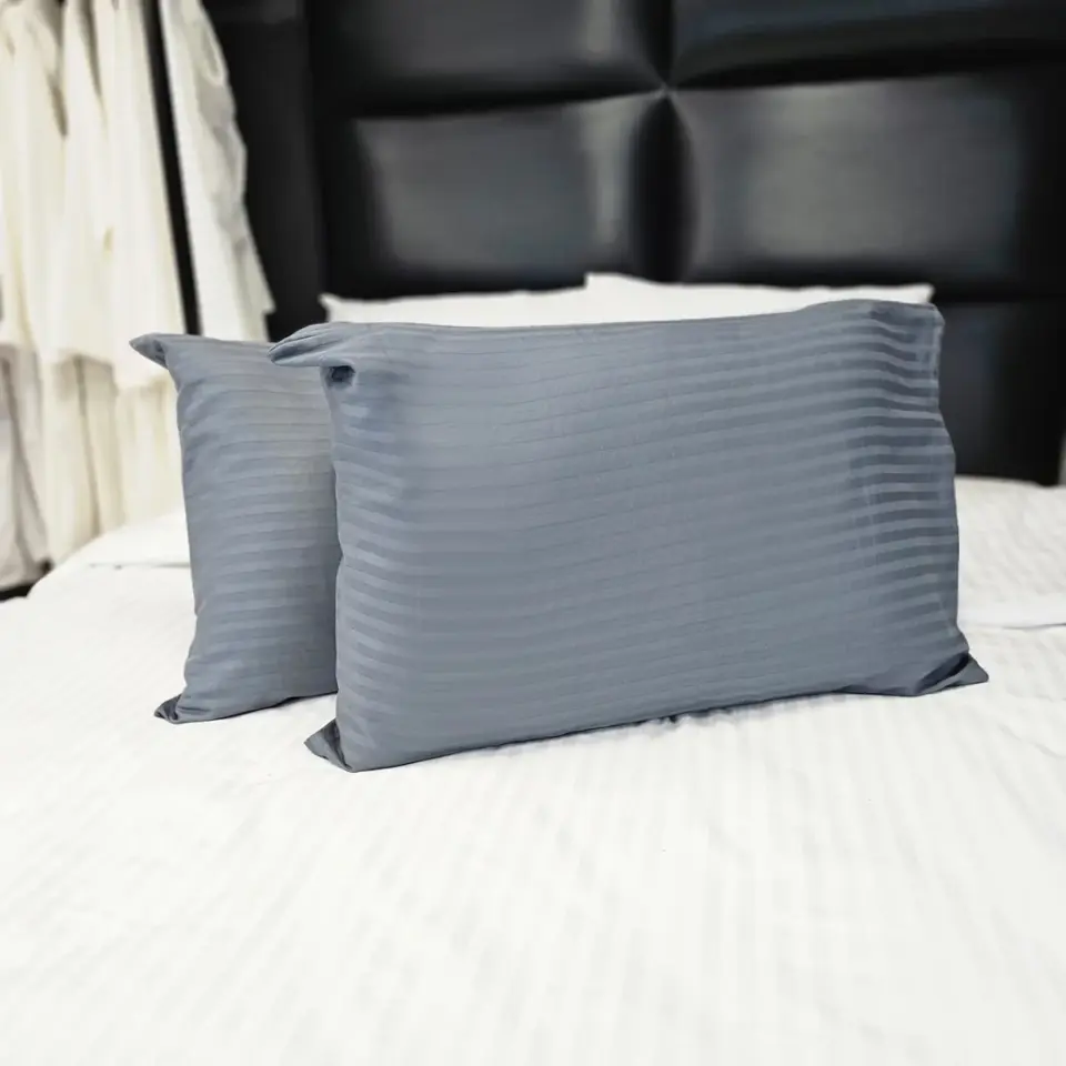 %100 Pamuk Saten 50X70 Yastık Yüzü  Füme