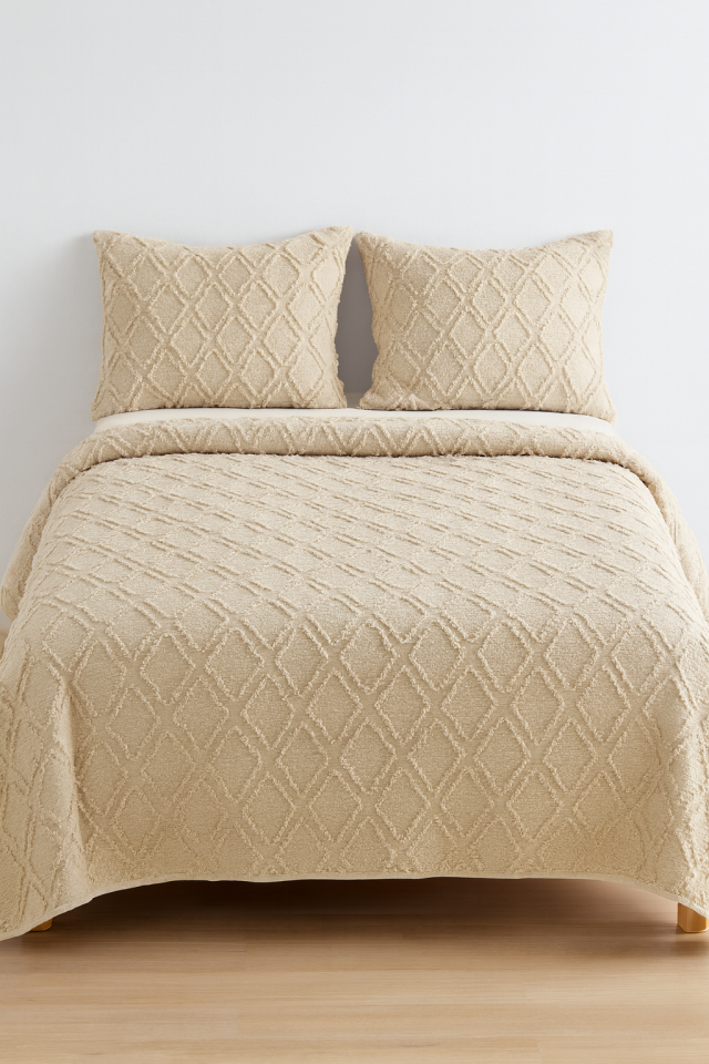 Rüya Pamuklu Çift Kişilik Pike Takımı Bej