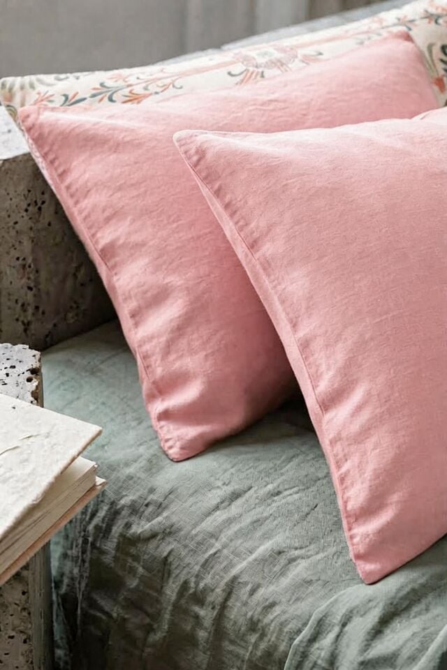 %100 Pamuklu 2'li Yastık Kılıfı Toz Pembe